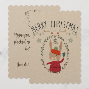 Bunny Family Kerstmis Scandinavian Card Kaart