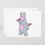 Bunny Fitness Hantele Briefkaart (Voorkant / Achterkant)