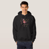 Bunny Flamingo Bringing Eggs Basket Happy Easter D Hoodie (Voorkant volledig)