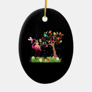 Bunny Flamingo Easter 2021   Cute Flamingo Lovers Keramisch Ornament