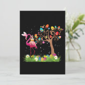Bunny Flamingo Easter 2021 | Cute Flamingo Lovers Save The Date (Staand voorkant)