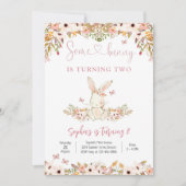 Bunny Floral 2nd Birthday Invitation (Devant)