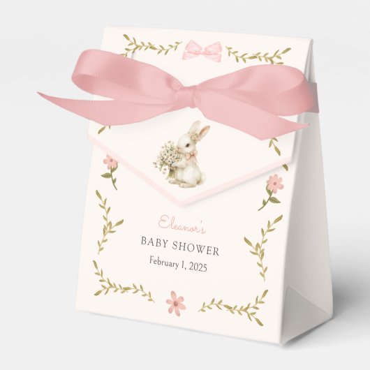  Bunny Floral Baby shower Bedankdoosjes (Voorkant Zijde)