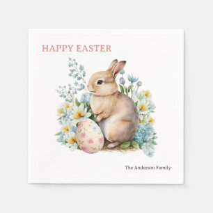 Bunny & Floral Egg Servet