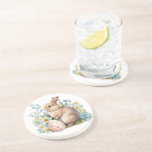 Bunny & Floral Egg Zandsteen Onderzetter (Zijkant)