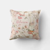 Bunny  Floral Foliage Name Nursery Kussen (Achterkant)