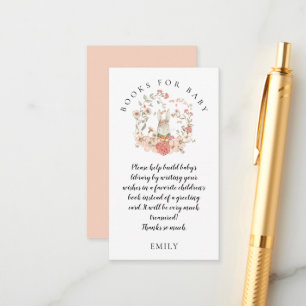  Bunny Florals Boeken voor Baby shower Informatiekaartje