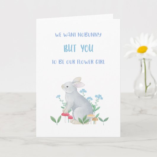 Bunny Flower Girl Proposal Card Kaart (Kleine Plant)