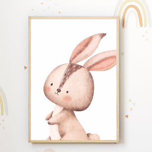Bunny Forest Animal Nursery Poster Enfants Décor d