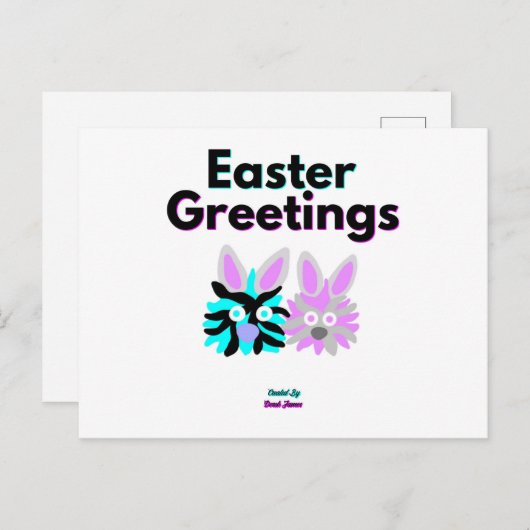 Bunny Fuzzies Briefkaart (Voorkant / Achterkant)