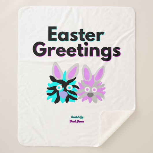 Bunny Fuzzies Medium Sherpa Deken (Voorkant)