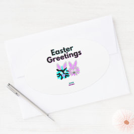 Bunny Fuzzies Ovale Sticker