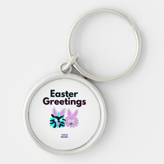 Bunny Fuzzies Premium Ronde Sleutelhanger (Voorkant)
