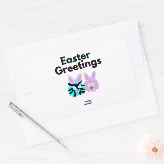 Bunny Fuzzies Rechthoek Sticker (Envelop)