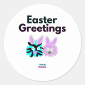 Bunny Fuzzies ronde Sticker (Voorkant)