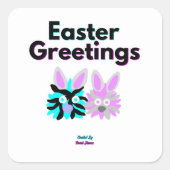 Bunny Fuzzies Square Sticker (Voorkant)