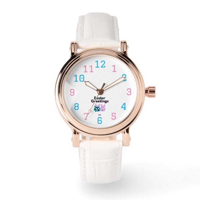 Bunny Fuzzies Vrouwen  Roos Gouden Horloge (Voorkant)