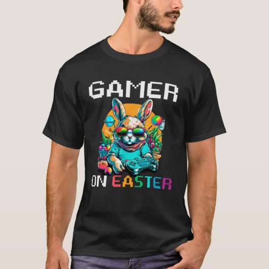 Bunny Game Controller Easter Day Gamer Easter  For T-shirt (Voorkant)