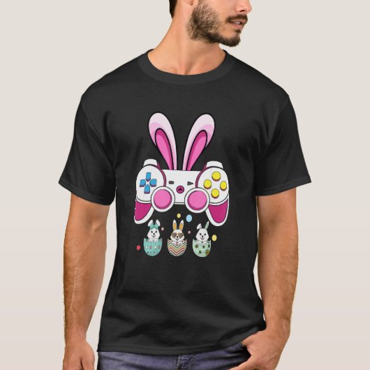 Bunny Gaming Controller Video Game Gamer Pasen D T-shirt (Voorkant)