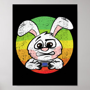 Bunny Gaming Easter Egg Hunting Video-game Besturi Poster