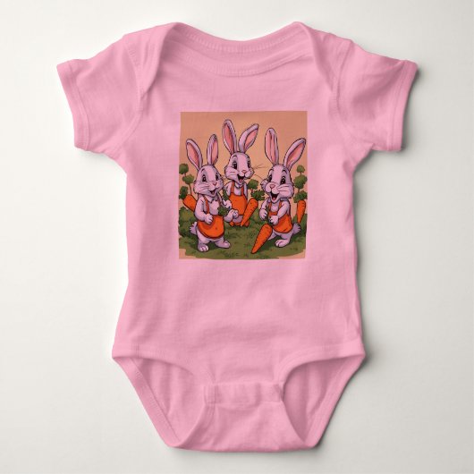 Bunny Garden Adventure | Bodysuits voor kinderen (Voorkant)