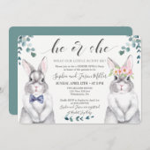 Bunny Gender Reopenbaart Uitnodiging (Voorkant / Achterkant)