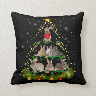 Bunny Gift | Bunny Rabbit-kerstboomverlichting Kussen