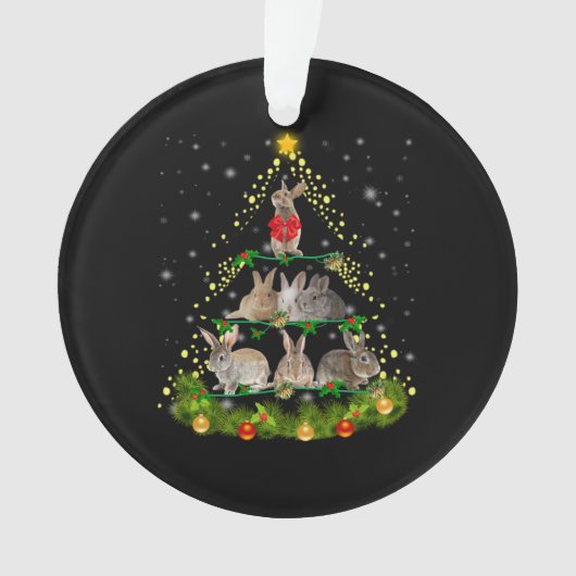 Bunny Gift | Bunny Rabbit-kerstboomverlichting Ornament (voorkant)