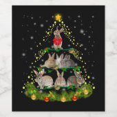 Bunny Gift | Bunny Rabbit-kerstboomverlichting Wijn Etiket (Enkel label)