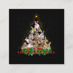 Bunny Gift Kerstboom met konijnenkonijn — pracht Vierkante Visitekaartje