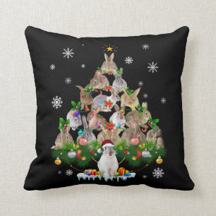 Bunny Gift Sneeuw voor kerstkonijnen Kussen
