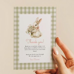 Bunny Gingham-Baby shower Bedankkaart