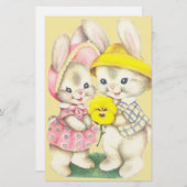 Bunny Girl + Boy Briefpapier (Voorkant / Achterkant)