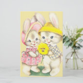 Bunny Girl + Boy Briefpapier (Staand voorkant)