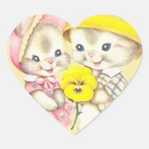 Bunny Girl + Boy Hart Sticker