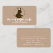 Bunny Girl, Elegant Bachelorette Party Ticket Informatiekaartje (Voorkant / Achterkant)