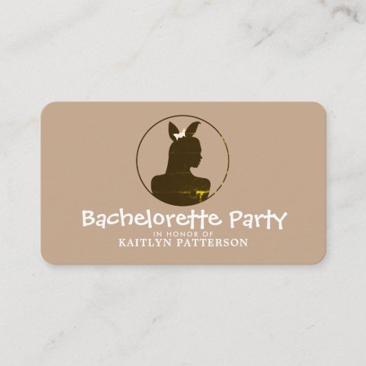 Bunny Girl, Elegant Bachelorette Party Ticket Informatiekaartje (Voorkant)