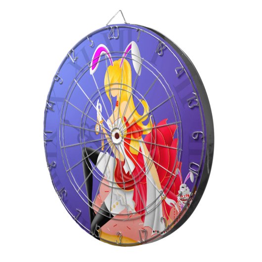 Bunny Girl op Cupcake Dartboard Dartbord (Voorkant Rechts)