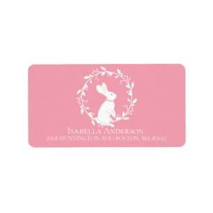 Bunny Girls Baby shower Étiquette de adresse