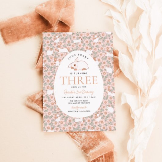 Bunny Girls de Pâques 3e Invitation d'anniversaire