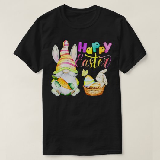 Bunny Gnome Rabbit Eggs Hunting Happy Easter Day F T-shirt (Design voorkant)