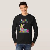 Bunny Gnome Rabbit Eggs Hunting Happy Paasdag F T-shirt (Voorkant volledig)