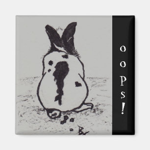Bunny Go Oops aceo Magnet Magneet