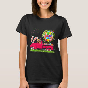 Bunny Goat Riding Pickup Truck Easter Tree Fl T-shirt