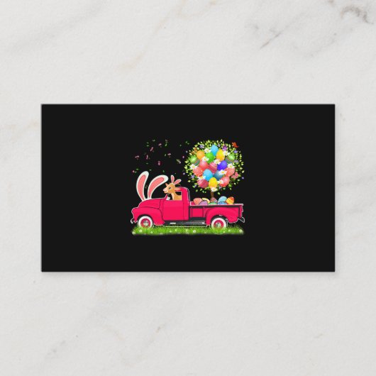 Bunny Goat Riding Pickup Truck Easter Tree Fl Visitekaartje (Voorkant)
