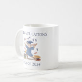 Bunny Graduation Cadeau Mug mignonne (Devant gauche)