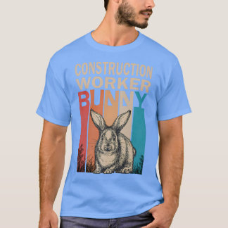 Bunny Graphic Matching Retro Construction Worker E T-shirt