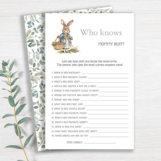 Bunny Greenery Wie kent Mama Beste Baby shower (Creator heeft geüpload)