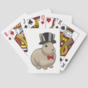 Bunny Groom Cylinder Wedding Pokerkaarten