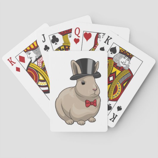 Bunny Groom Cylinder Wedding Pokerkaarten (Achterkant)